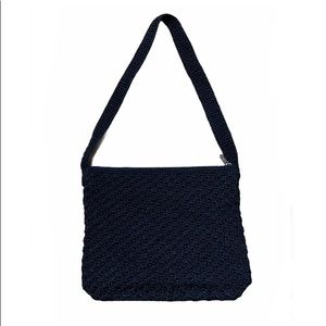Vtg 90’s TheSak Crochet Black Crochet Shoulder Bag